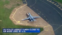 UK police arrest 5 men under terrorism, explosives acts close to US air base