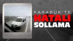 Karabük'te hatalı sollama yapan araç kazaya davetiye çıkardı