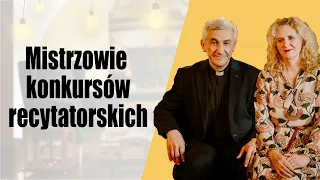 Mistrzowie konkursów recytatorskich - ks. Sylwester Jeż i Anna Żak