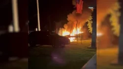 Family wakes up to car in flames just feet from home, suspects arson