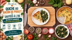 Mix-moi ça: Quiche au Bacon de Poulet & Sautées à l’Ail