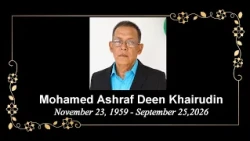 Death Announcement - Mohamed Ashraf Deen Khairudin