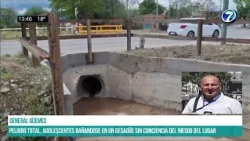 GUEMES: Adolescentes fueron filmados nadando en un desague inundado #canal7salta
