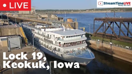 Mississippi River Lock 19 Live in Keokuk, Iowa
